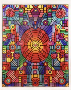 Spectrum artist Luke Zeiger. Mandala. Acrylic on Canvas 2022